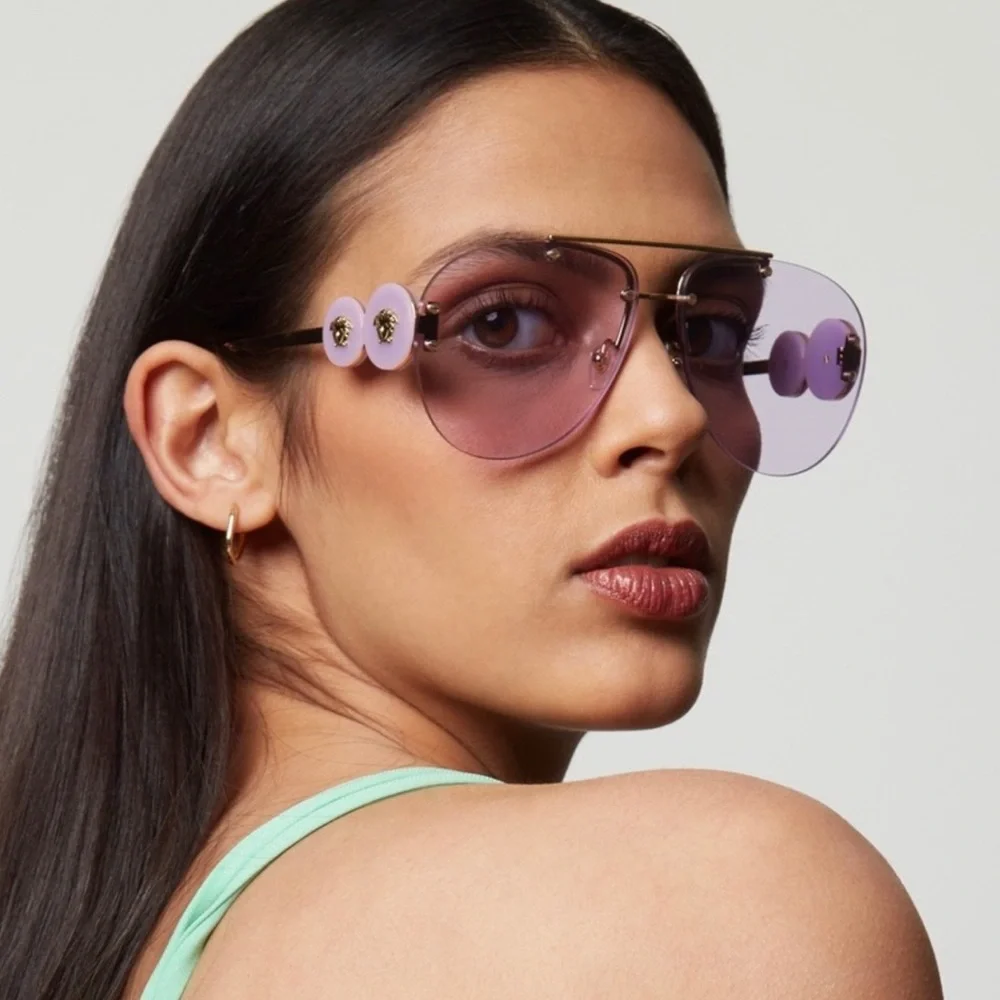 NEW VERSACE VE2250 14871A AVIATOR SUNGLASSES VERSACE MOD 2250 PURPLE_2